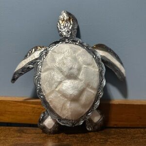 White Capiz Shell & Metal Sea Turtle Wall Art